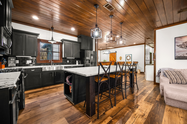 Kitchen of the Woodworth creekfront estate